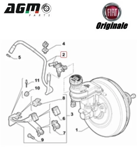 TUBO FLESSIBILE SERVOFRENO ORIGINALE FIAT PANDA 500 YPSILON 1,2 B 1,3 D 51913856 - Immagine 4 di 4