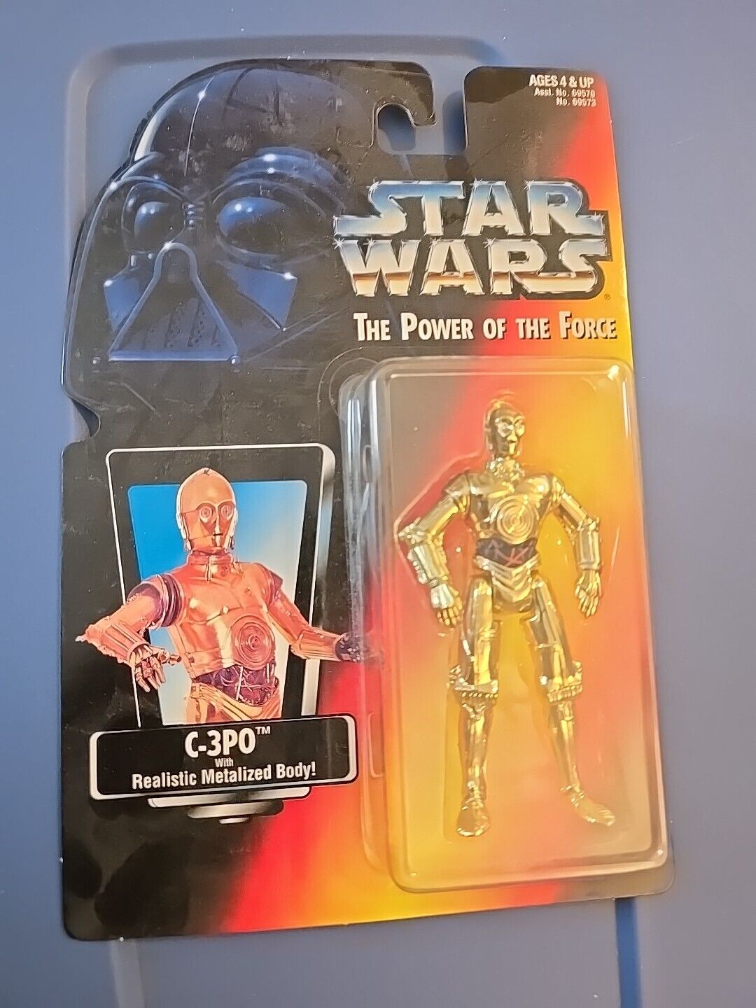 Kenner Star Wars The Power Of The Force c-3po Realistic Metalized Body Action...