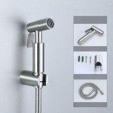 Brushed Nickel 3pcs Hand-held Bidet Spray Bathroom Diaper Shower Spray Holder