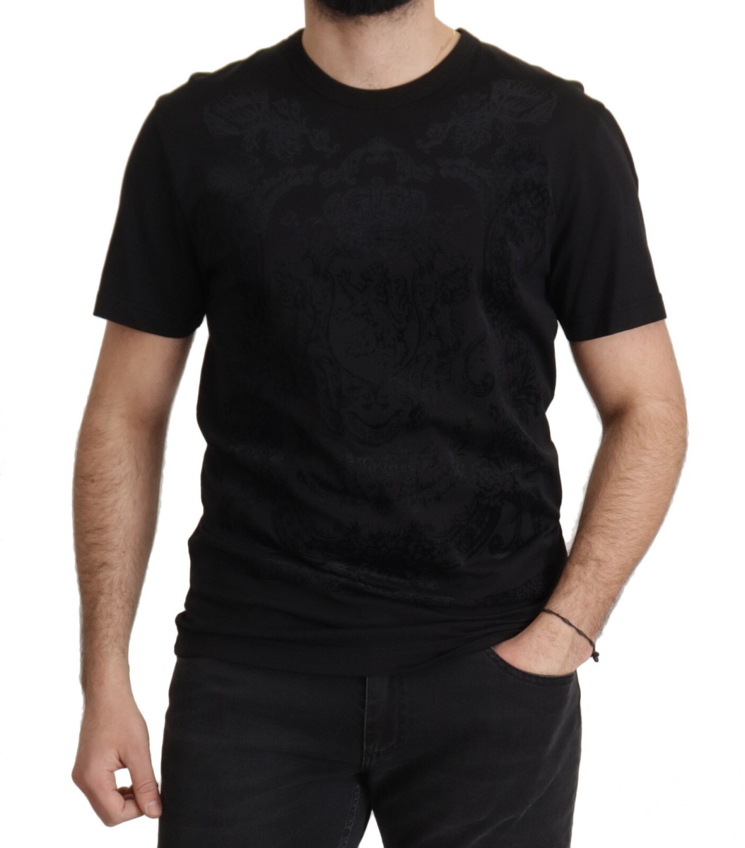 【Dolce&Gabbana】ロゴラベル コットン クルーネック Tシャツ 黒 DOLCE & GABBANA T-shirt Black DG Baroque Cotton Crewneck
