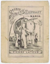 TOUNG TALOUNG! - Barnum's Sacred 'Pet' - 1884 - 'PINK ELEPHANT'! - Burma - RARE!