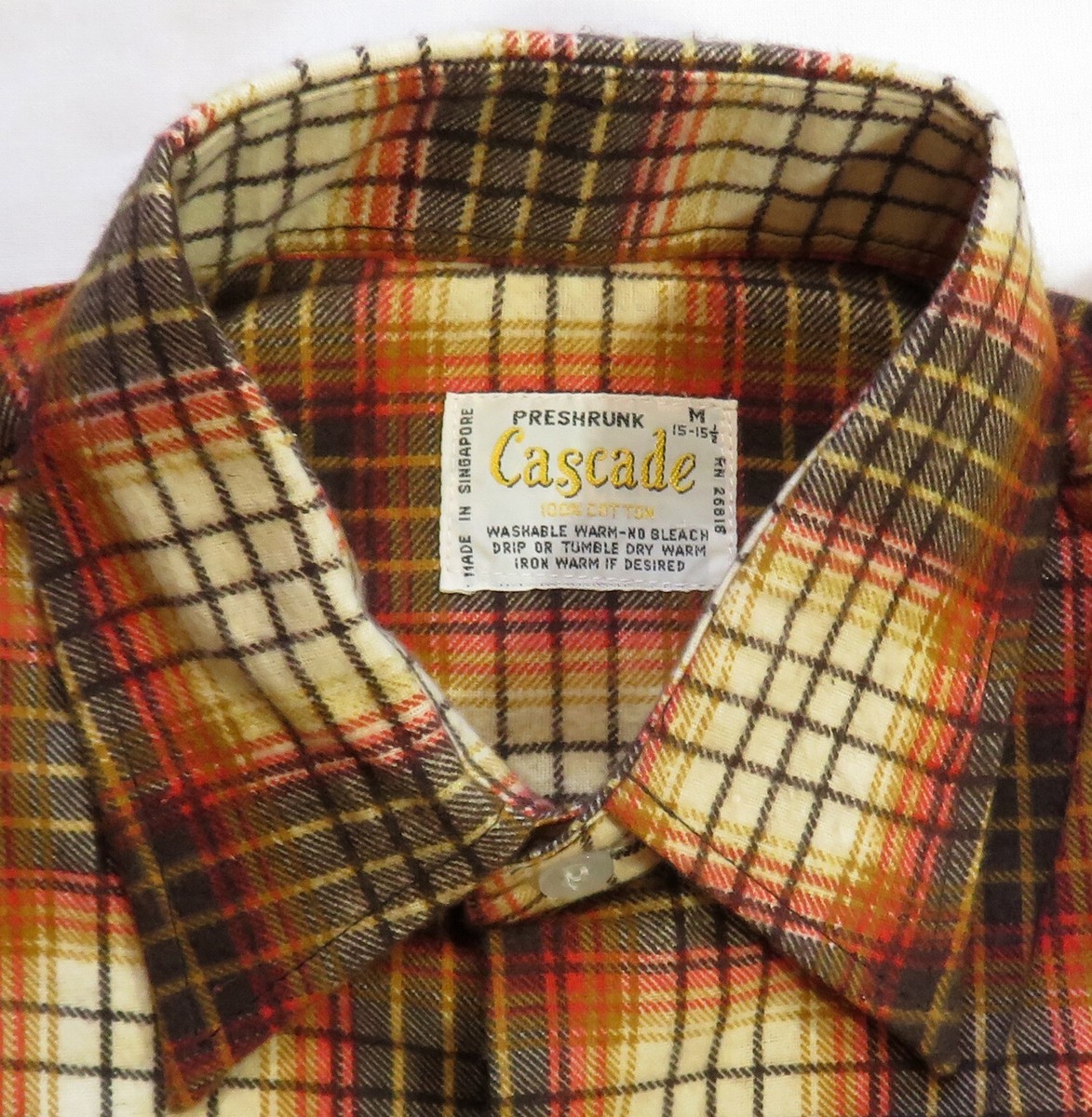 貴重◎ 70's unknown vintage print flannel Vintage 1970's Sears Wooly Plaid Shirt Jacket - New Old