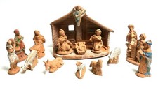 PRESEPE Natività in Terracotta decorata con Statuine e Capanna Natale Collezione