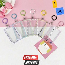 Transparent Acrylic Photocard Holder Keychain 3 ID Credit Bank Card Sleeve Case