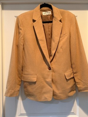 Orvis Jacket Women's Size 12 Tan 100% Camel Hair Blazer Jacket Single Button