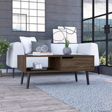 Oslo Coffee Table with Spacious Top Surface, Single Storage Drawer, Open Display