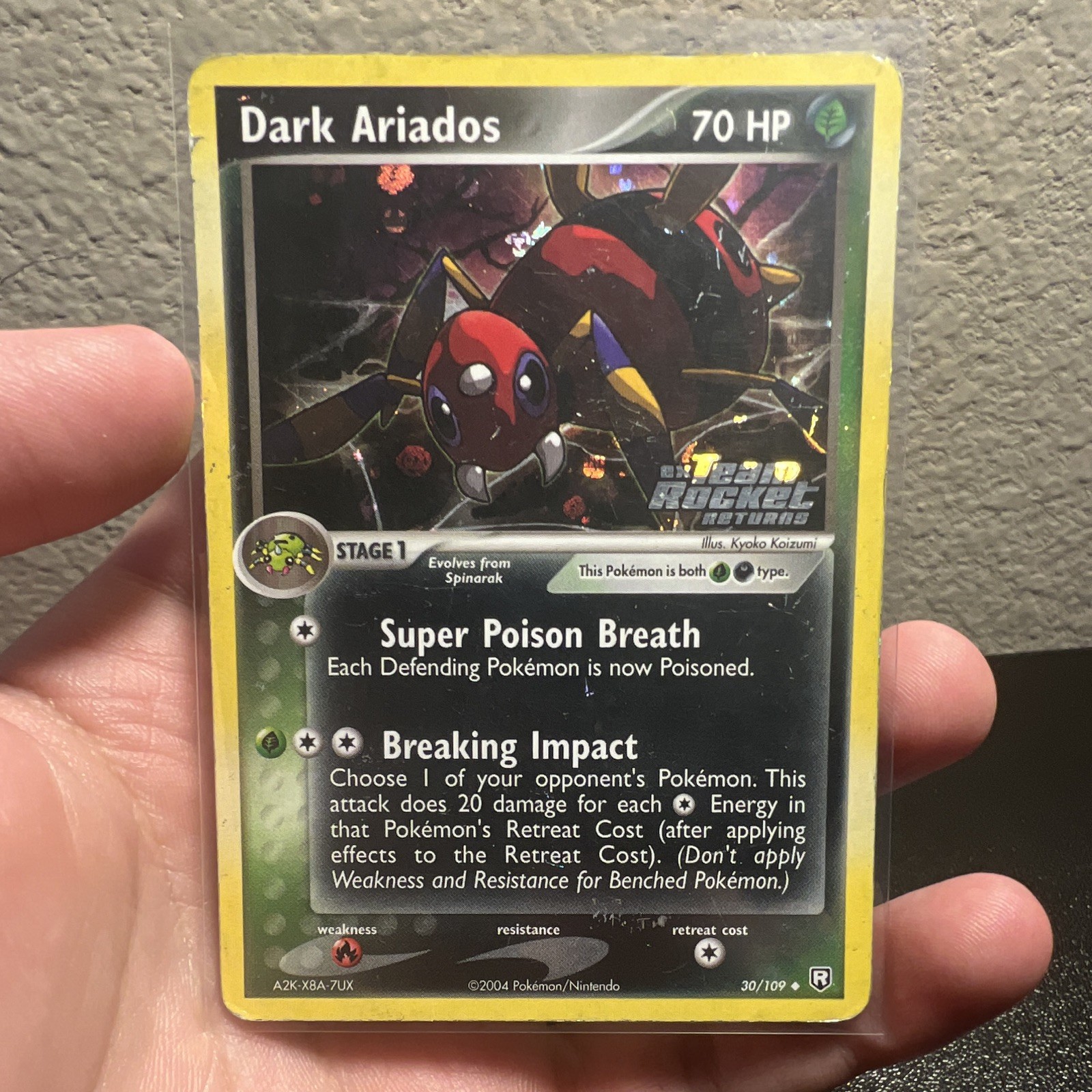 Nintendo Pokémon TCG Dark Ariados 30/109 EX Team Rocket Returns Holo 70HP EN