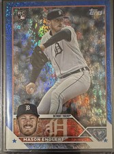 Topps 2023 Update Series Mason Englert Blue Foil Rookie /999 #US116 Tigers