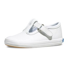 Keds Kids' Champion Lace Toe Cap Tstrap 6 Infant White Leather