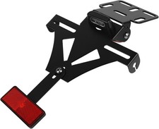 Motorcycle License Plate Frame Holder Adjustable with Light Reflector