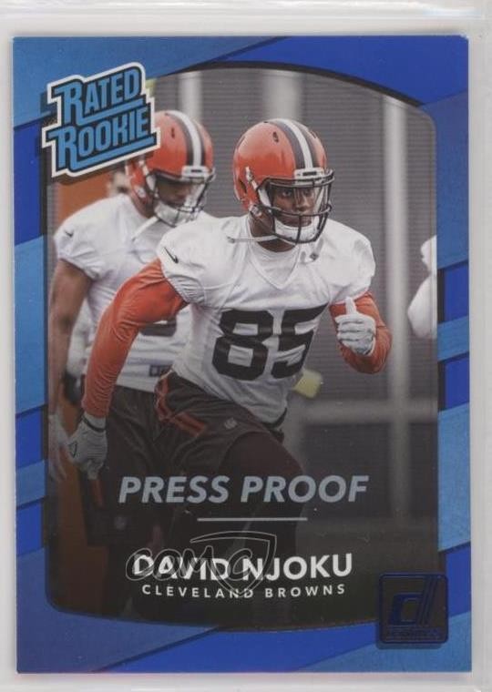 2017 Panini Donruss Rated Press Proof Blue David Njoku #314 Rookie RC o8g