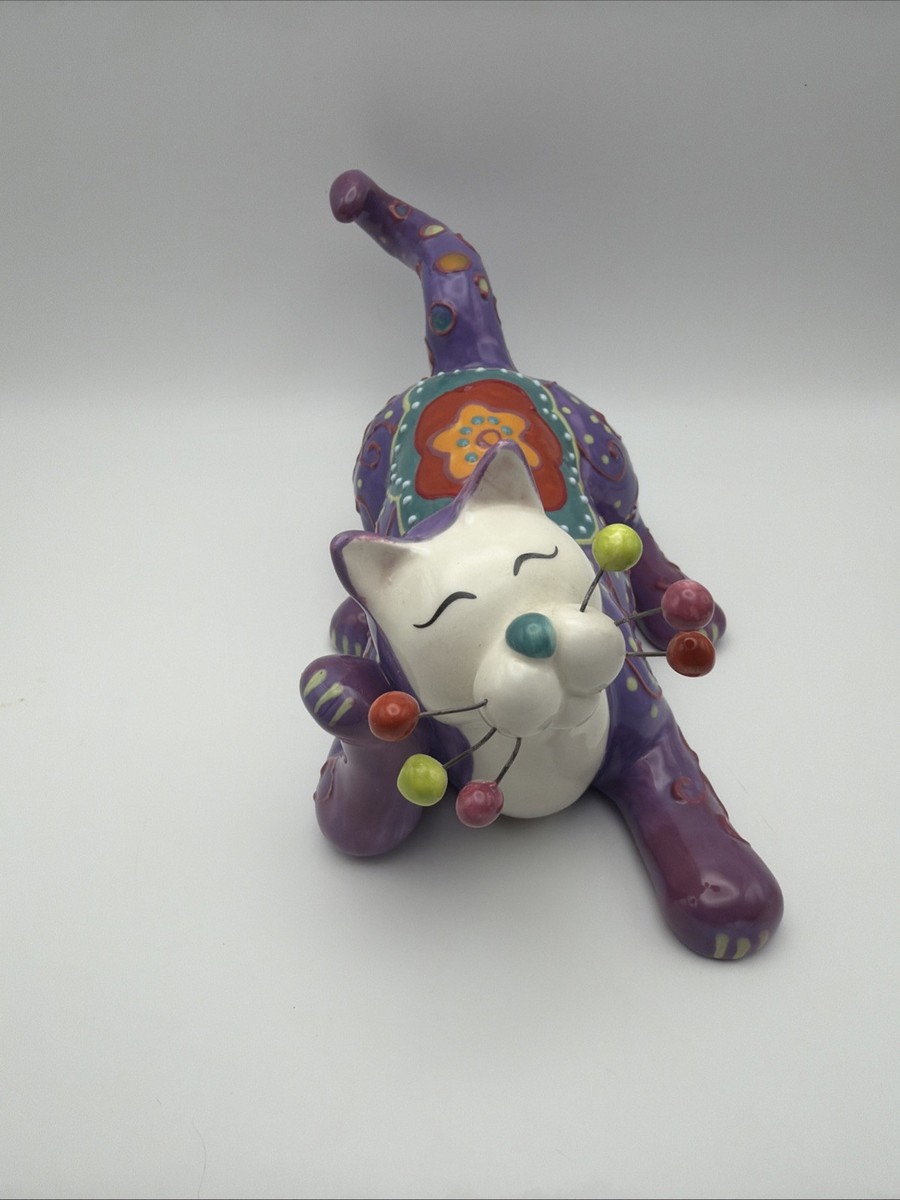 Amy Lacombe Whimsiclay Meowzette #86171 Purple Cat Willitts 2005