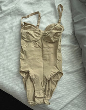 SKIMS Firm Compression One Piece Shapewear Bodysuit Beige L/XL Wireless Cups