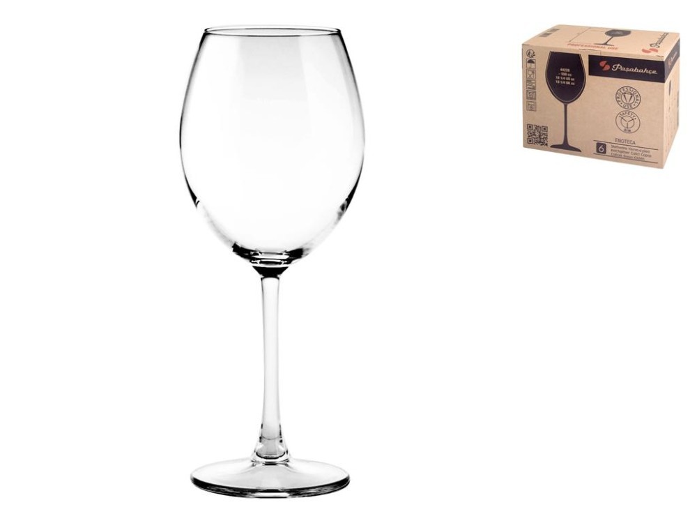 Set Of 6 Transparent Glass Goblets Enoteca Model