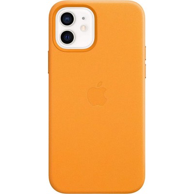 Original Apple Leder Hülle Cover iPhone 12 mini  California Poppy MagSafe