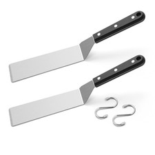 Metall Spatel Set, HaSteeL Edelstahl lange schmale Grillplatte 12x2 Zoll, silber