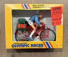 RARE Vintage Battery Operated Olympic Racer Bike Bicycle Toy In Box