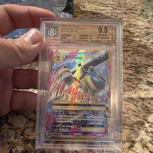 Pokémon TCG M Blastoise EX Full Art Ultra Rare Holo Evolutions 102/108 BGS 9.5