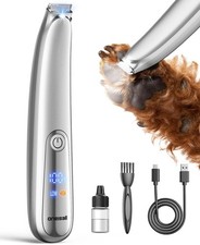 Dog Paw Trimmer 2-Speed Up to 6500 RPM Safe Pet Fur Trimmers with Curved Blade