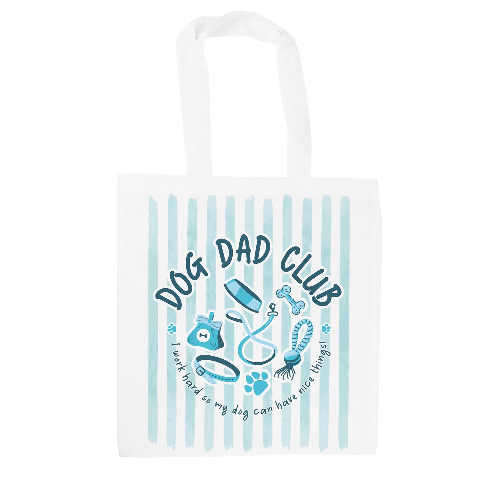 Novelty Dog Dad Tote Bag - Blue Reusable Shopping Bag Gifts for Dog Owners