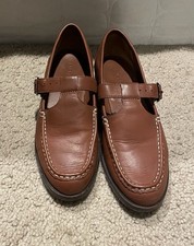 Everlane The Mary Jane Loafers Size 7.5 Brown Leather Dress Professional Buckle