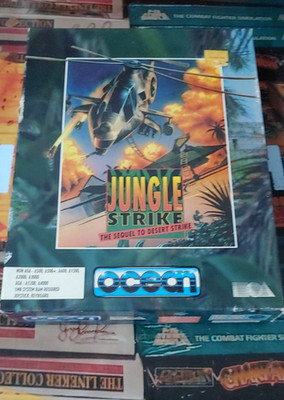 Jungle Strike (Ocean 1989) Commodore Amiga (3 Disks, Manual, Box) working 16-bit