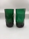Blenko  Emerald or Malachite Dimple Glass Tumblers (2) 6inch