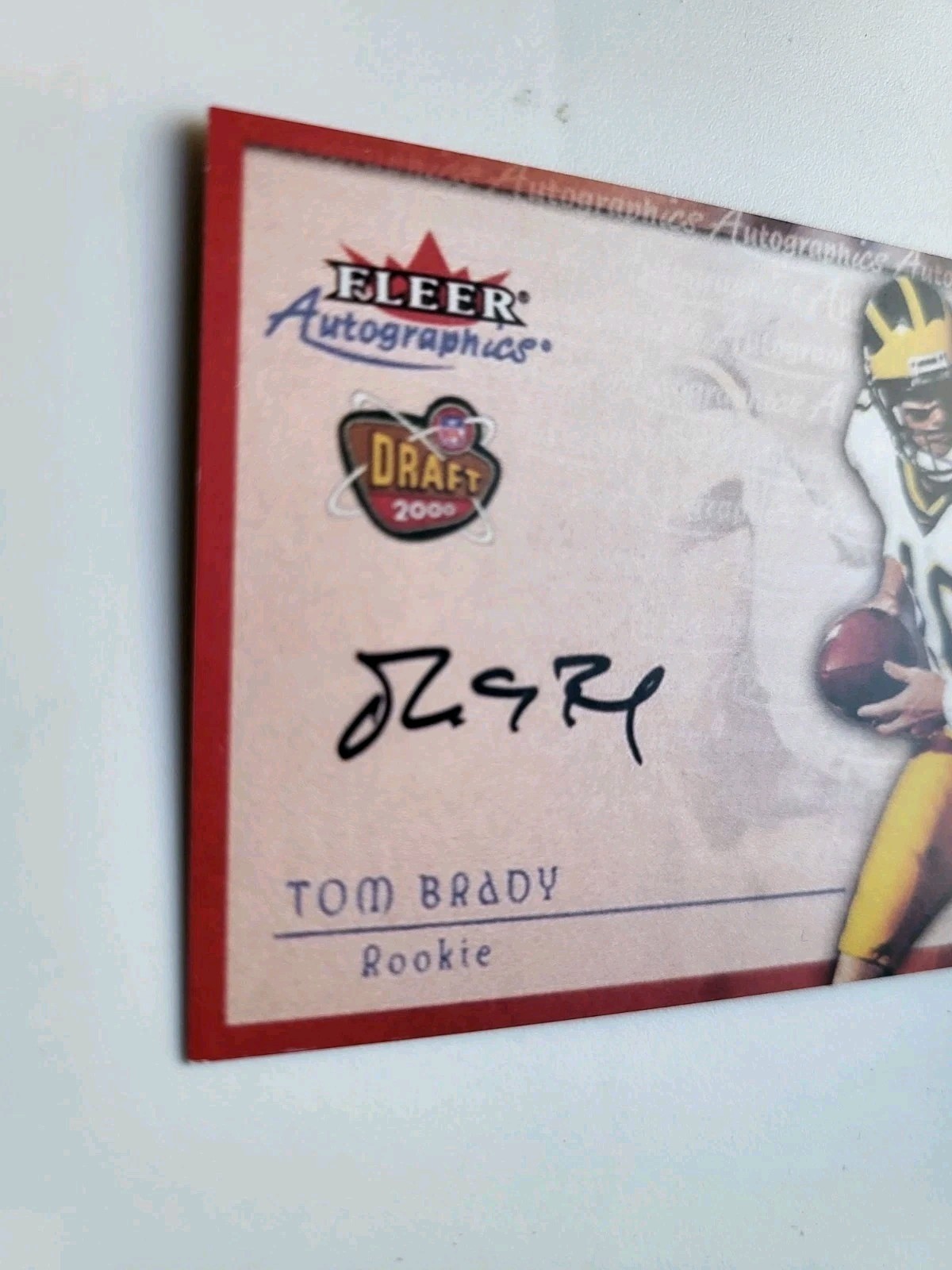 2000 Fleer Autographics Tom Brady Rookie FACSIMILE AUTO Reprint Michigan  view 5