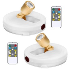 2 Pack Wireless LED Spotlight Battery Operated Picture Lights w/ Remote Control