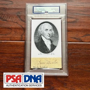 JAMES MADISON Autograph Cut Signature CUSTOM CARD Signed as POTUS * PSA/DNA