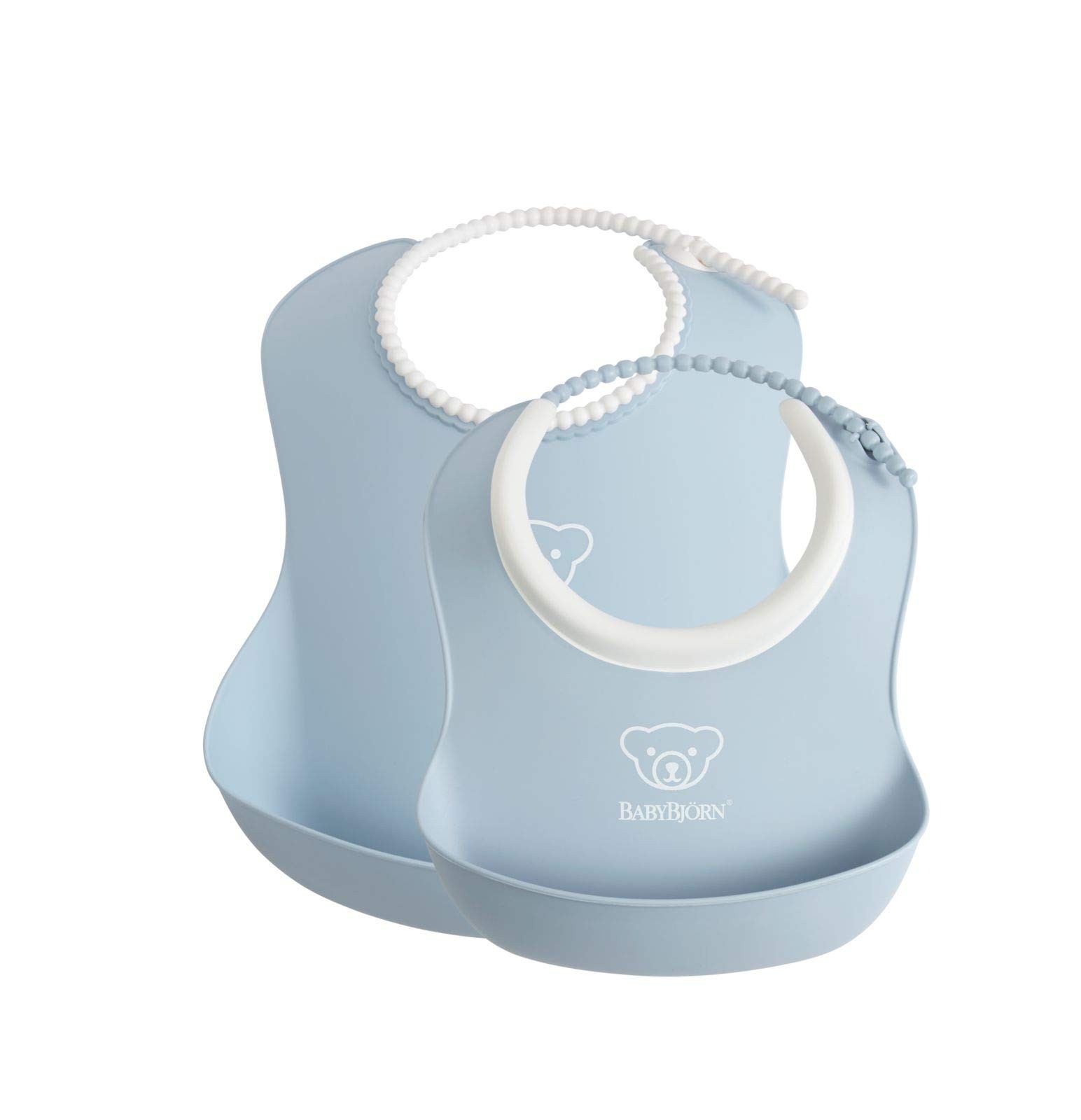 Ensemble bavoirs bleu pastel de qualité supérieure en silicone souple