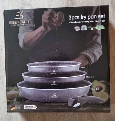 Eisenbach Pfannen Set, Pfanne, Pfannenset 3-tlg abnehmbarer Griff NEU