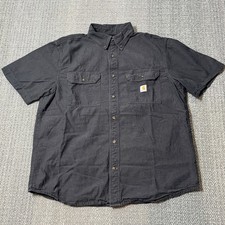 Carhartt Loose Fit Midweight Chambray Button Up Shirt Short Sleeve Men's Large