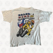 Valentino Rossi Vintage White T-Shirt Medium Men’s GP Motorcycle 46 Jerez Honda 