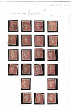 COLLECTION OF USED QV PENNY REDS IN POCKETS ON SHEET (OC22)