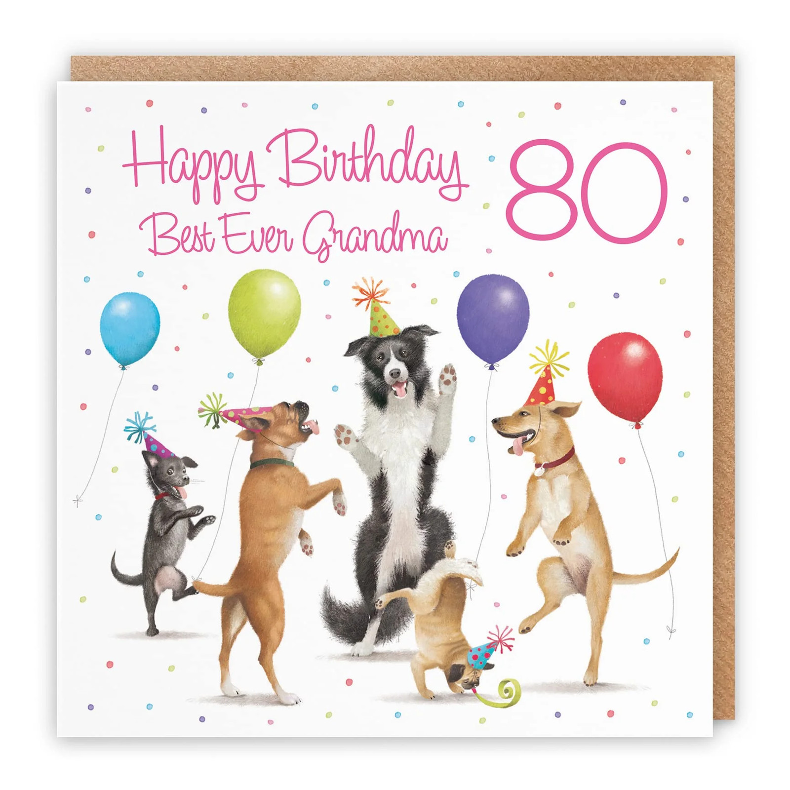 80th Grandma Birthday Card Dancing Dogs Milo's Gallery