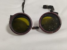 Vintage Safety Goggles Glasses Welding Aviator Motorcycle Steampunk Split