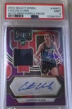 2024 Select WNBA Caitlin Clark Purple /99 Rookie Auto Patch #AM-CC PSA 9