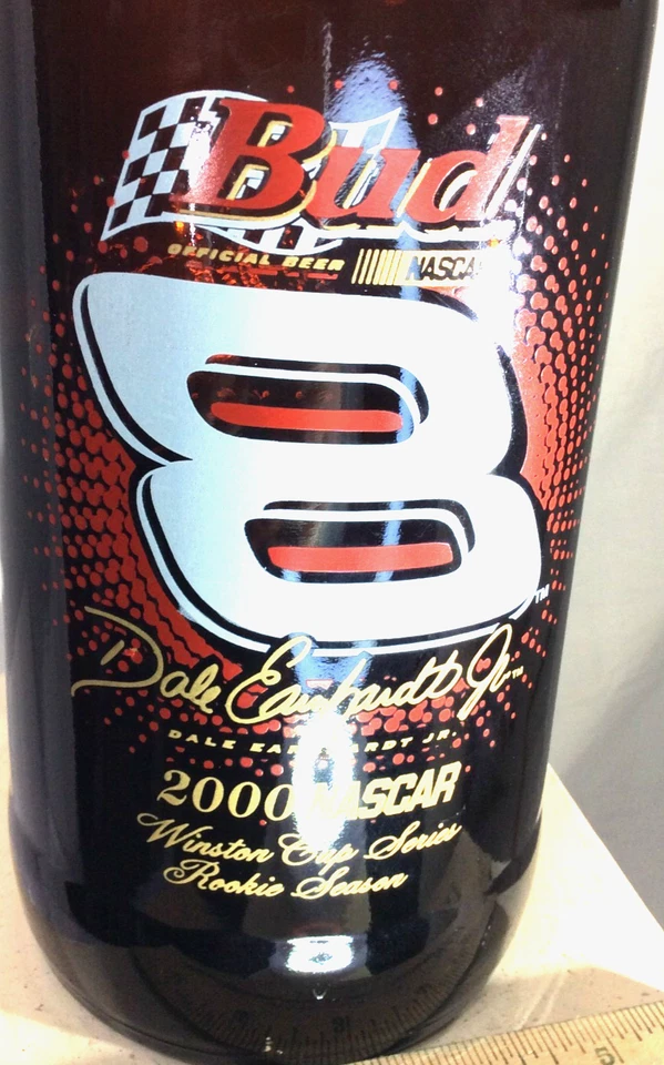 Budweiser Dale Earnhardt Jr 2000 Nascar Winston Cup novato botella de vidrio grande Foto 2 de 4