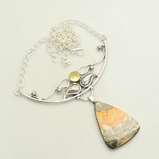 Bumble Bee Jasper Citrine Gemstone Handmade Necklace Jewelry 25 Gms AN 28082