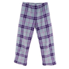 Laura Scott Pajama Pants Womens Size M Gray Plaid 100% Polyester Fleece Stretch