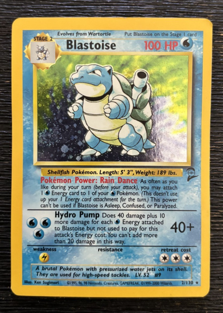 Pokemon TCG - Blastoise 2/102 Base Set Holo - WOTC Pokemon Card