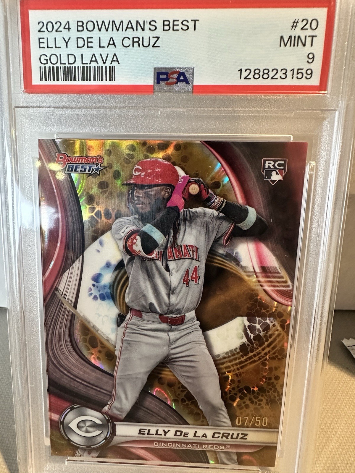 2024 Bowman's Best - Elly De La Cruz #20 Gold Lava Refractor /50 (RC) PSA 9