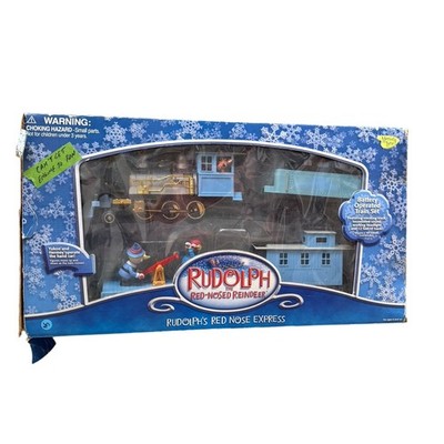 Memory Lane Rudolph Red-Nose Express Train Set Complete Box Damaged Not Working