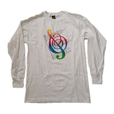 Vintage Apple Computer T Shirt Men M White Authentic Logo Long Sleeve 80s USA