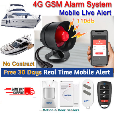 4G Boot-Yacht Alarm Sicherheitssystem Funk Sensor Mobile Tür Echtzeit Alarm