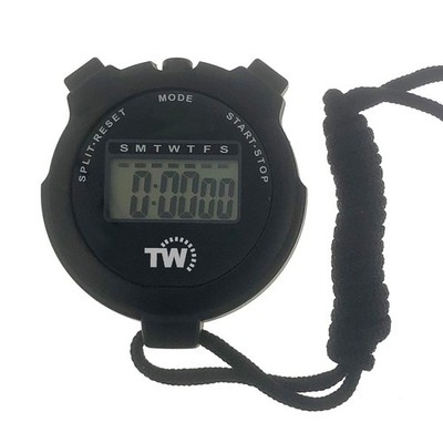 Digital Stopwatch Timer Round Split Sport Stopwatch with Clock Calendar Alarm, Gr...