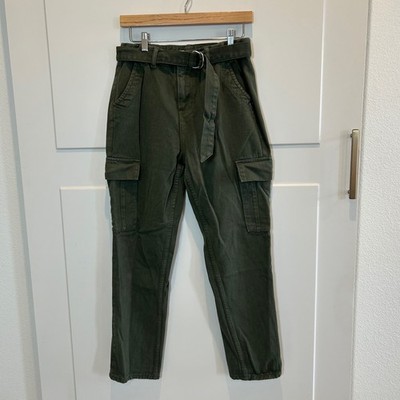 PacSun Olive Green High Waisted Belted Cargo Pants Size 28 Cotton Utility