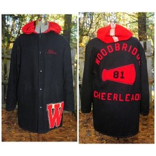 VTG 1981 Varsity Cheerleader Wool Letterman Jacket Woodbridge Quilt Lined M/L