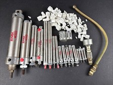 Bimba Stainless Steel Pneumatic Cylinders  Lot of 19 Various Sizes  Some NEW